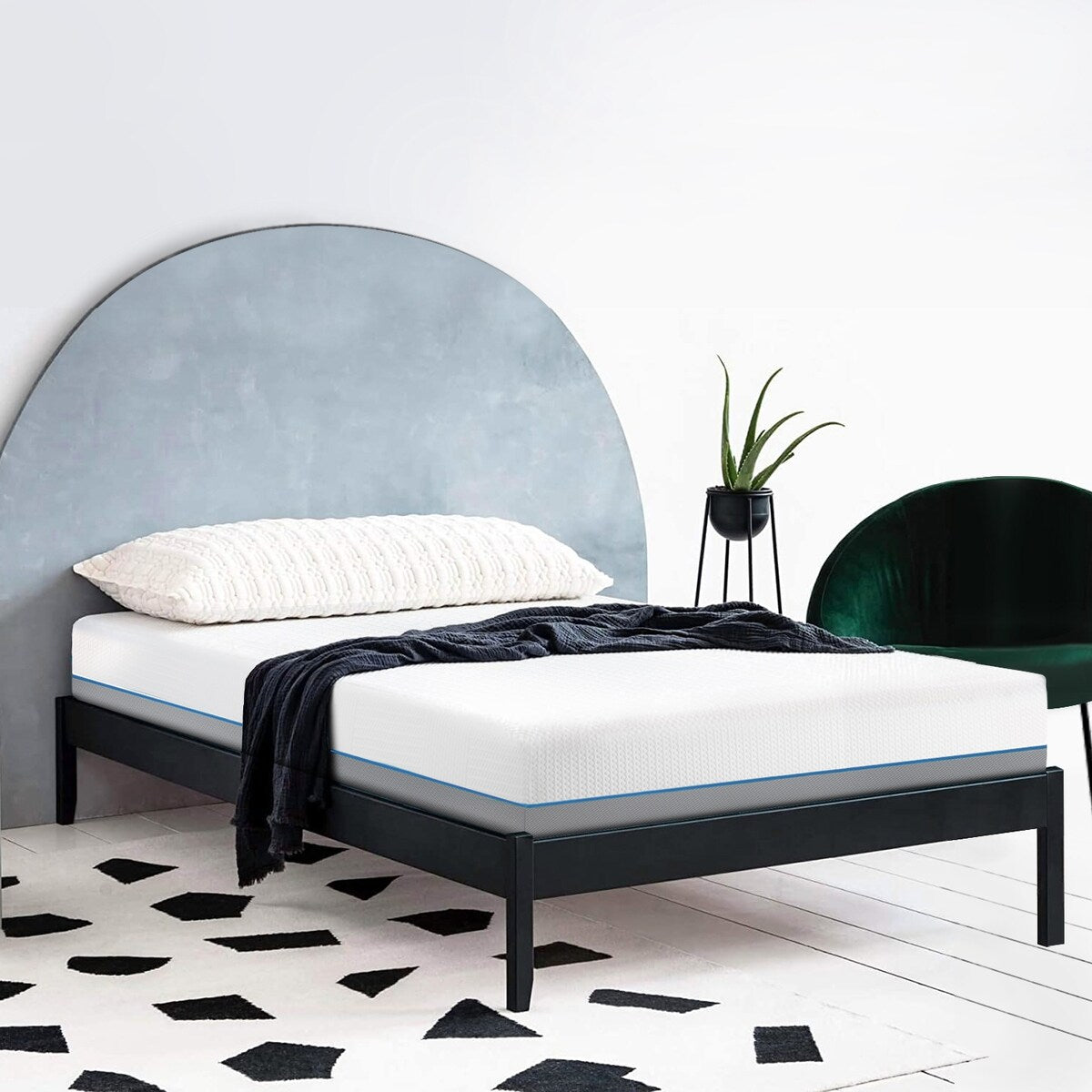 Matelas en mousse à mémoire de forme infusé de gel et de charbon de bois de 8 pouces, confort moyen