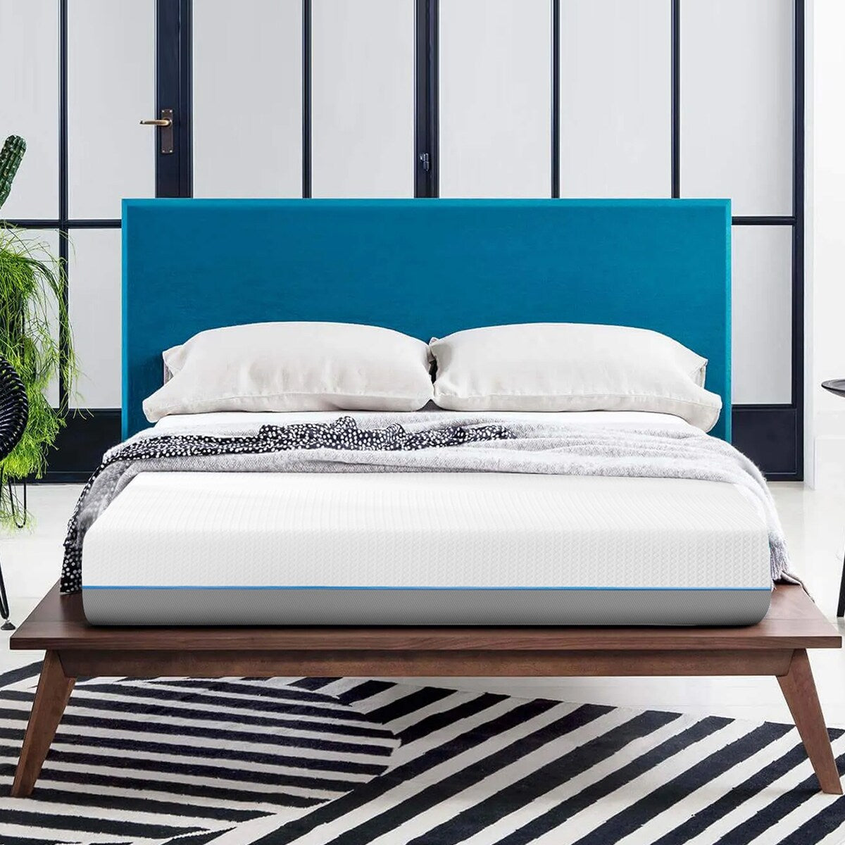 Matelas en mousse à mémoire de forme infusé de gel et de charbon de bois de 8 pouces, confort moyen