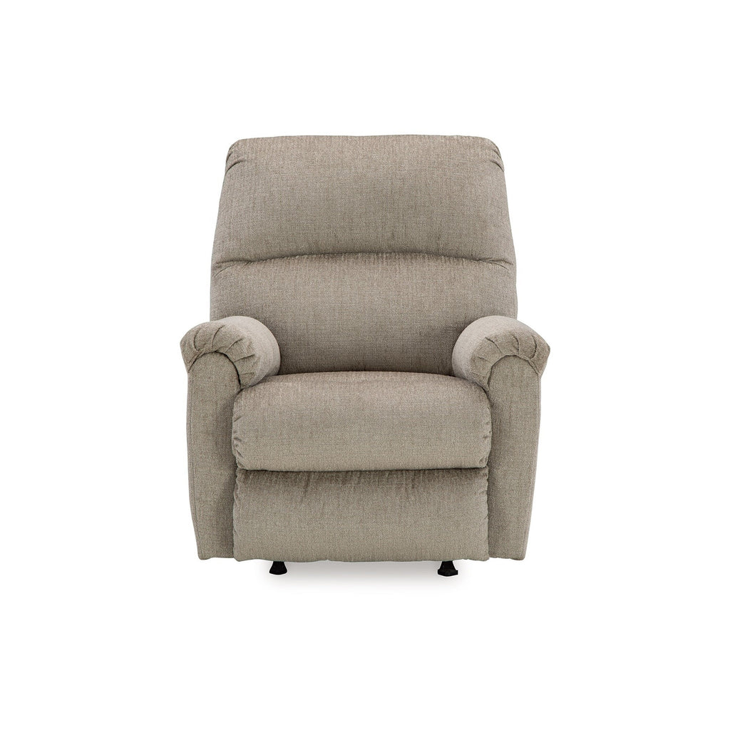 Fauteuil inclinable à bascule manuel Ead, coussin moelleux, taupe, marron, polyester