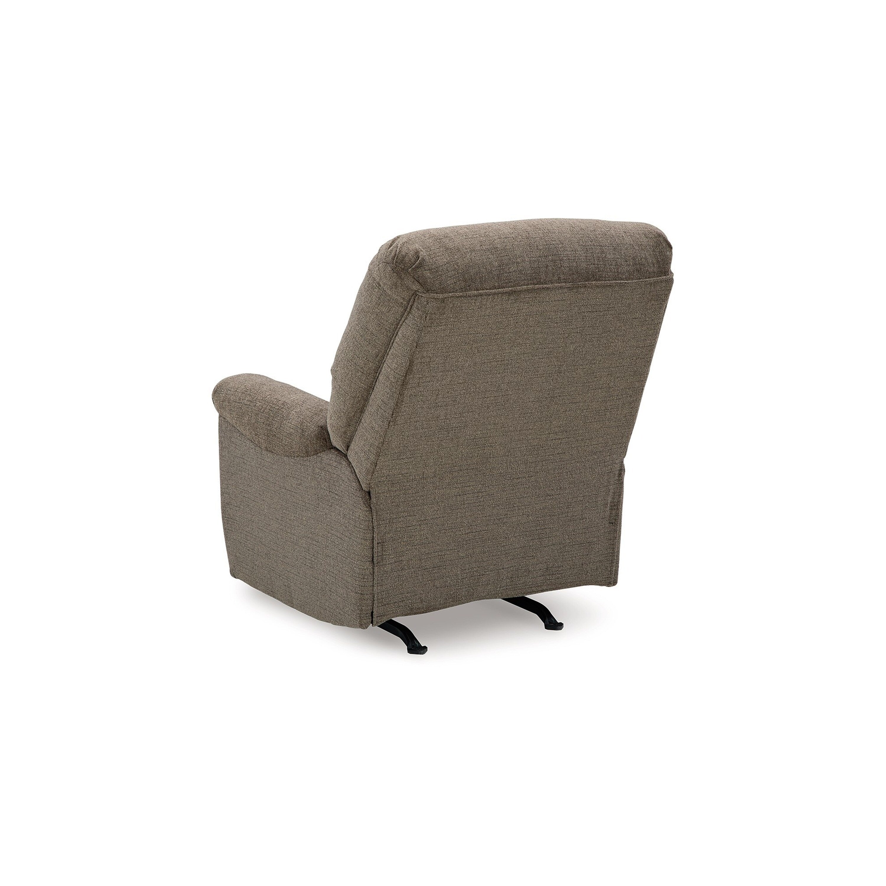 Fauteuil inclinable à bascule manuel Ead, mousse moelleuse, polyester marron muscade