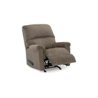 Fauteuil inclinable à bascule manuel Ead, mousse moelleuse, polyester marron muscade