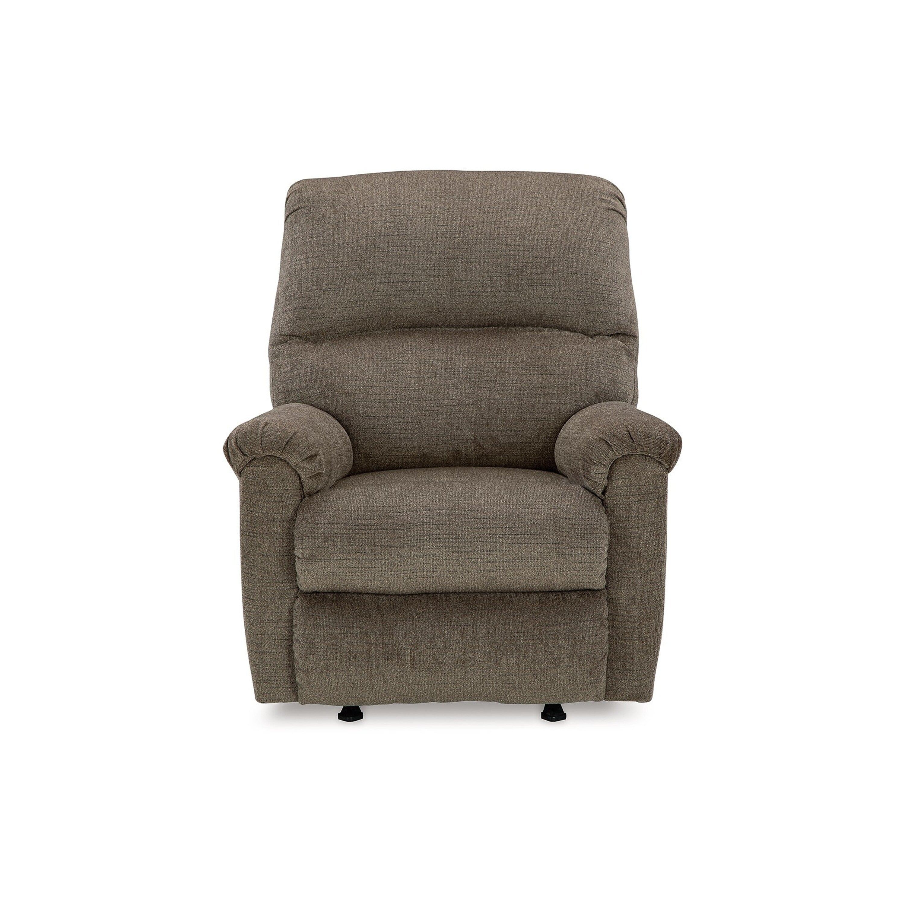 Fauteuil inclinable à bascule manuel Ead, mousse moelleuse, polyester marron muscade