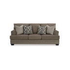 Canapé-lit Queen Size Ead, 4 coussins décoratifs, polyester marron muscade