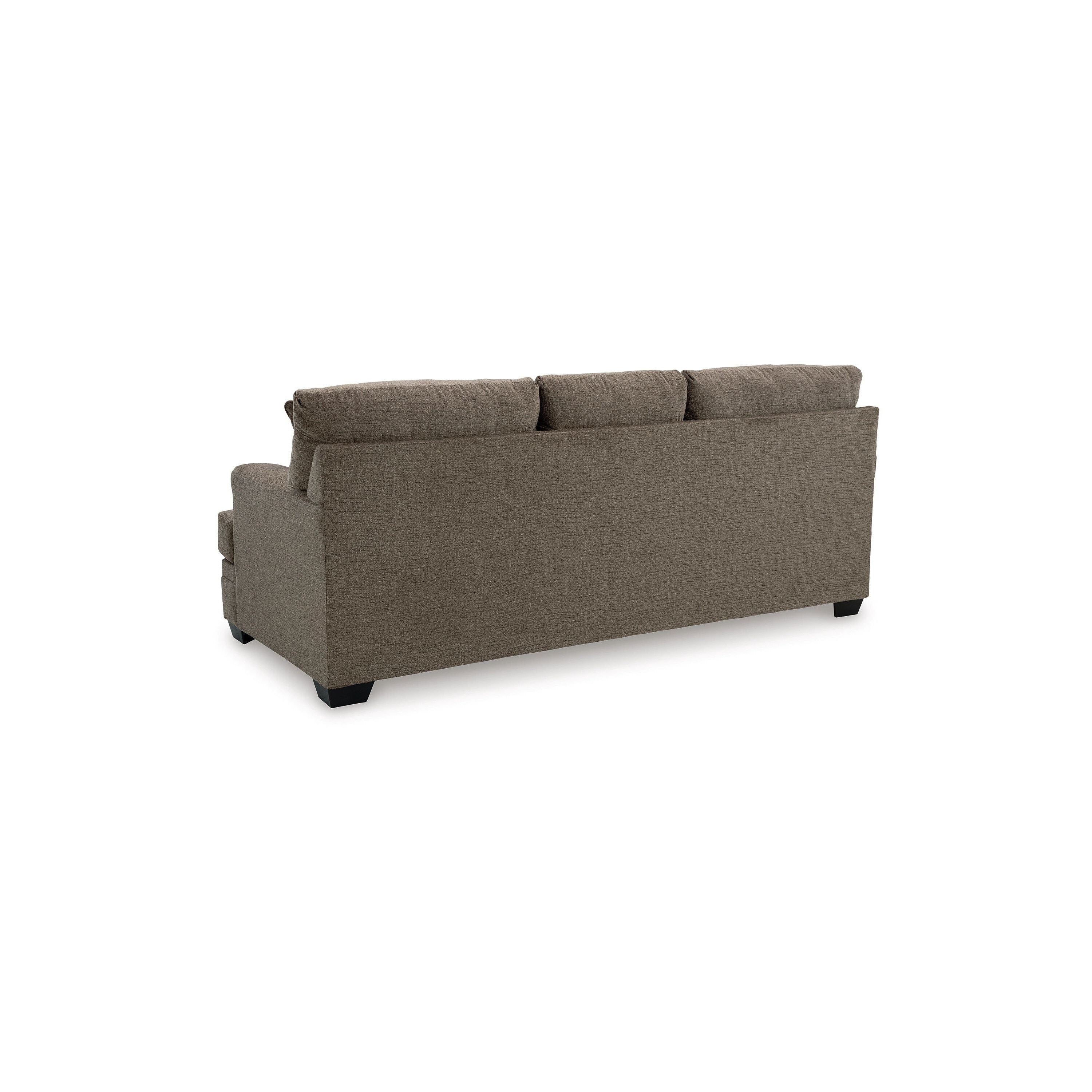 Canapé-lit Queen Size Ead, 4 coussins décoratifs, polyester marron muscade