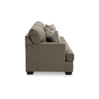 Canapé-lit Queen Size Ead, 4 coussins décoratifs, polyester marron muscade