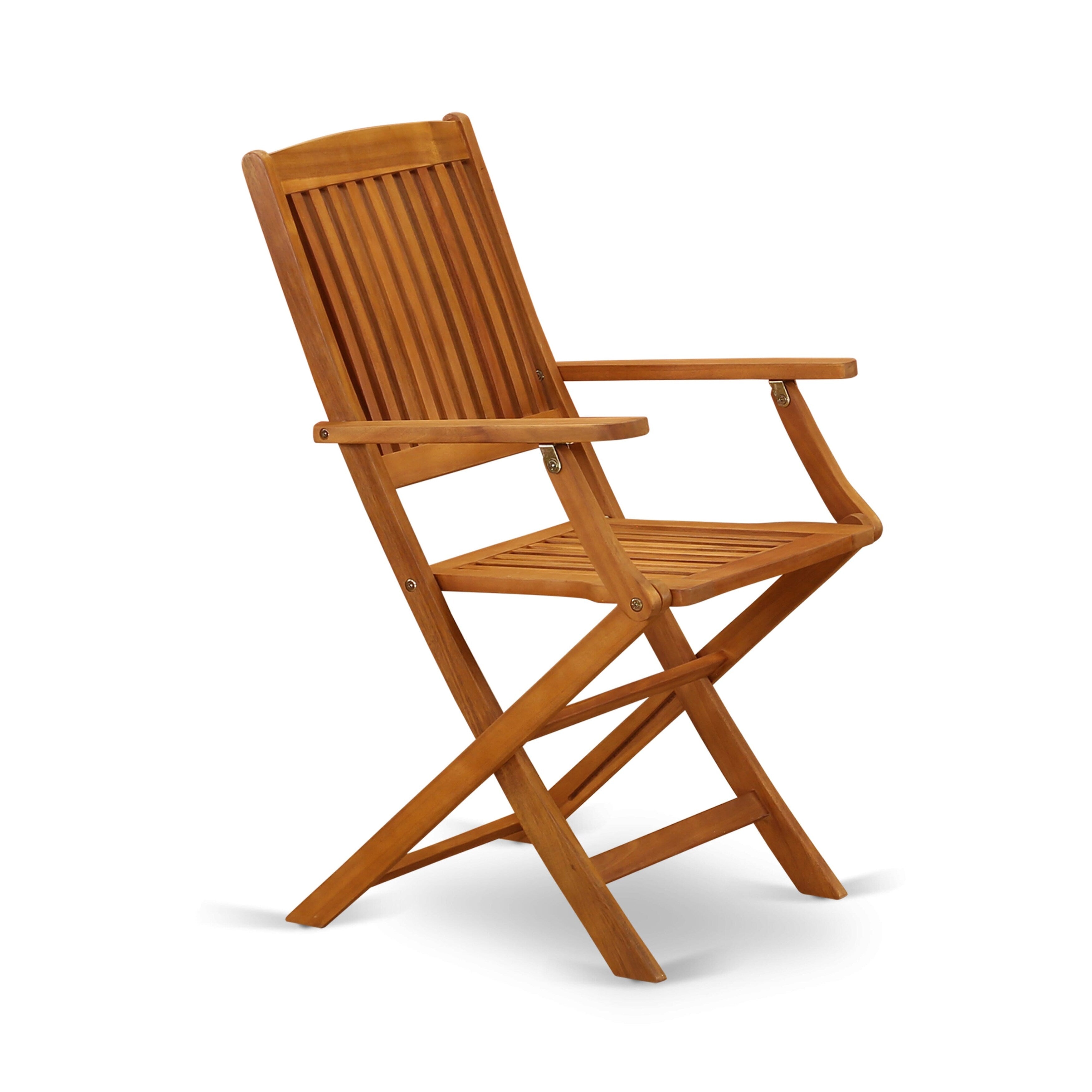 Ensembles de salle à manger d'extérieur East West Furniture : table ovale en acacia et chaises pliantes, huile naturelle (options de pièces)