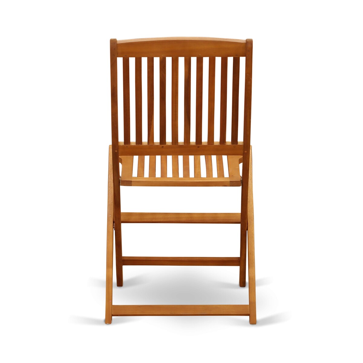 Ensemble de table de patio East West Furniture : table en bois d'acacia, chaises pliantes et chaises d'appoint, huile naturelle (options de pièces)