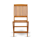 Ensemble de table de patio East West Furniture : table en bois d'acacia, chaises pliantes et chaises d'appoint, huile naturelle (options de pièces)