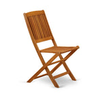 Ensemble de table de patio East West Furniture : table en bois d'acacia, chaises pliantes et chaises d'appoint, huile naturelle (options de pièces)