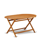 Ensemble de table de patio East West Furniture : table en bois d'acacia, chaises pliantes et chaises d'appoint, huile naturelle (options de pièces)