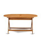 Ensemble de table de patio East West Furniture : table en bois d'acacia, chaises pliantes et chaises d'appoint, huile naturelle (options de pièces)