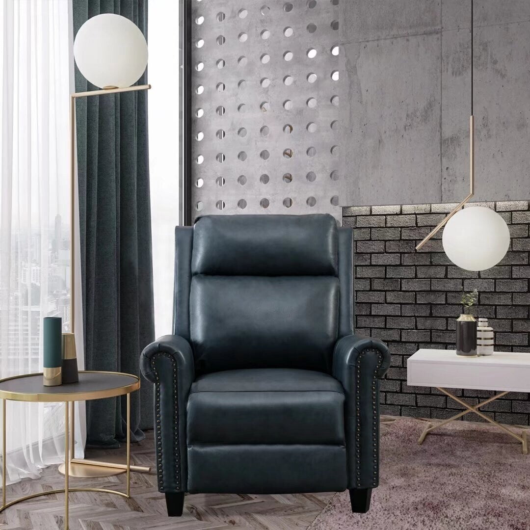 Fauteuil inclinable club en cuir véritable Ebello
