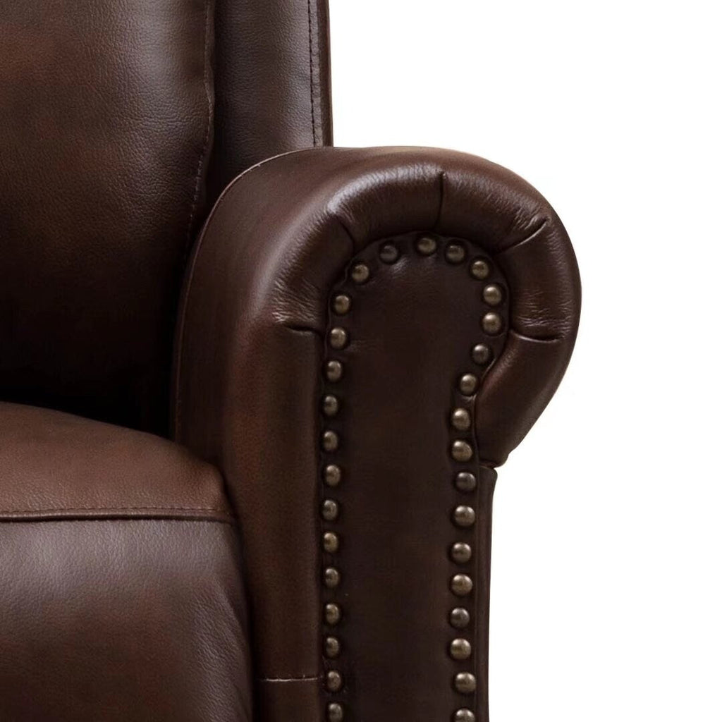 Fauteuil inclinable club en cuir véritable Ebello