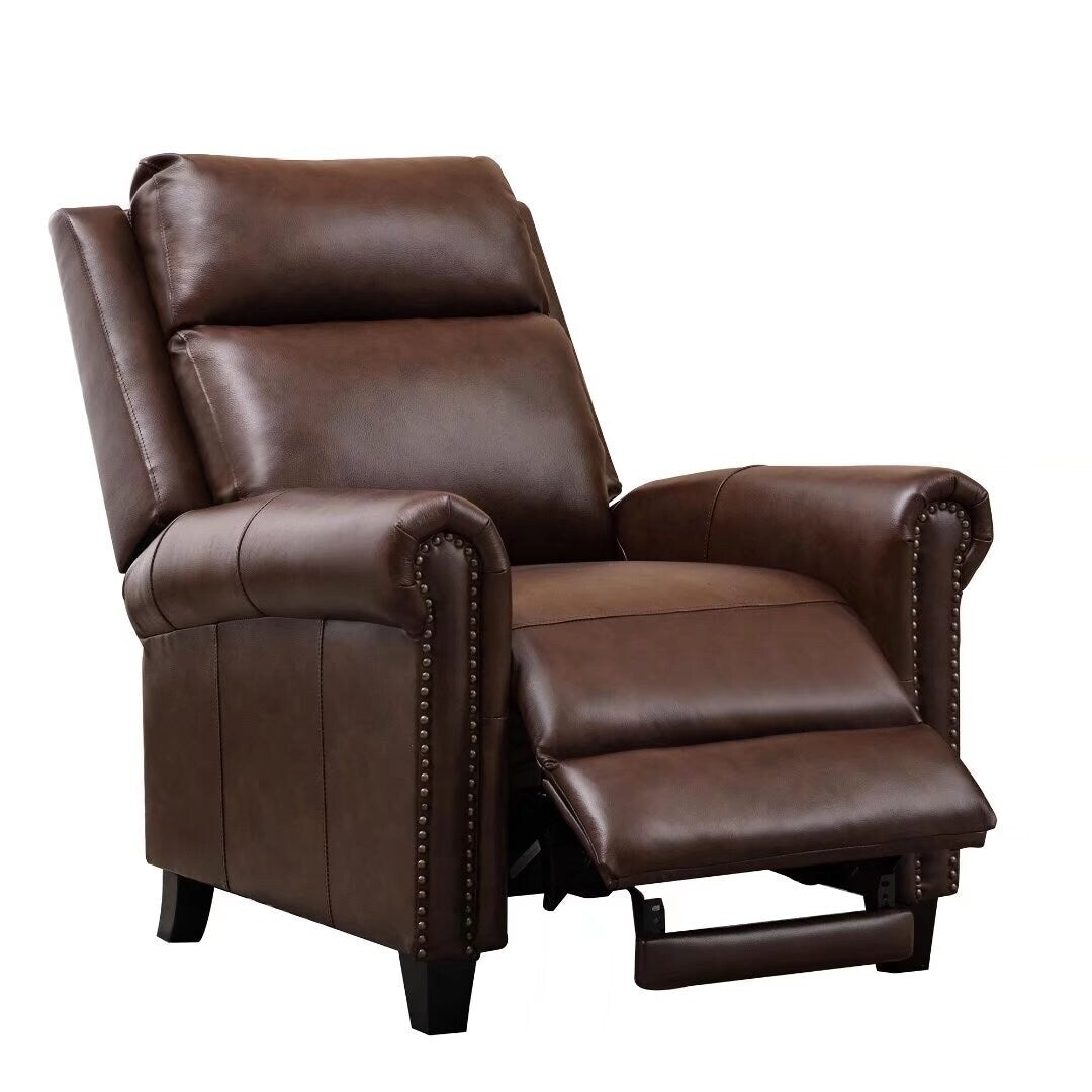 Fauteuil inclinable club en cuir véritable Ebello