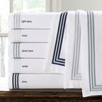 Ensemble housse de couette 3 pièces Echelon Home Three Line Hotel Collection