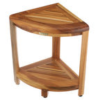 EcoDecors, Étagère d'angle en teck, Repose-pieds pour douche, Tabouret en teck pour douche intérieure, 45,7 cm