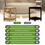 EcoDecors, Étagère d'angle en teck, Repose-pieds pour douche, Tabouret en teck pour douche intérieure, 45,7 cm