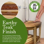 EcoDecors, Banc de douche élégant en teck, Tabouret de douche en teck, Tabouret d'angle, Banc de douche d'angle en teck, Avec étagère