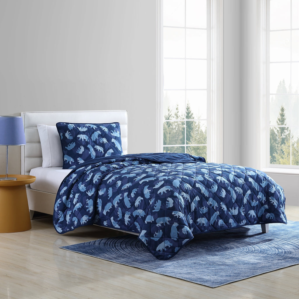 Ensemble de courtepointe bleu marine Eddie Bauer Kids Camp Camo