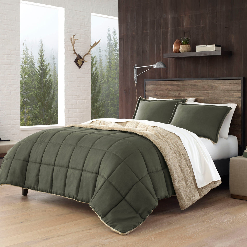 Ensemble couette et taie d'oreiller texturés en faux suède Eddie Bauer Sherwood