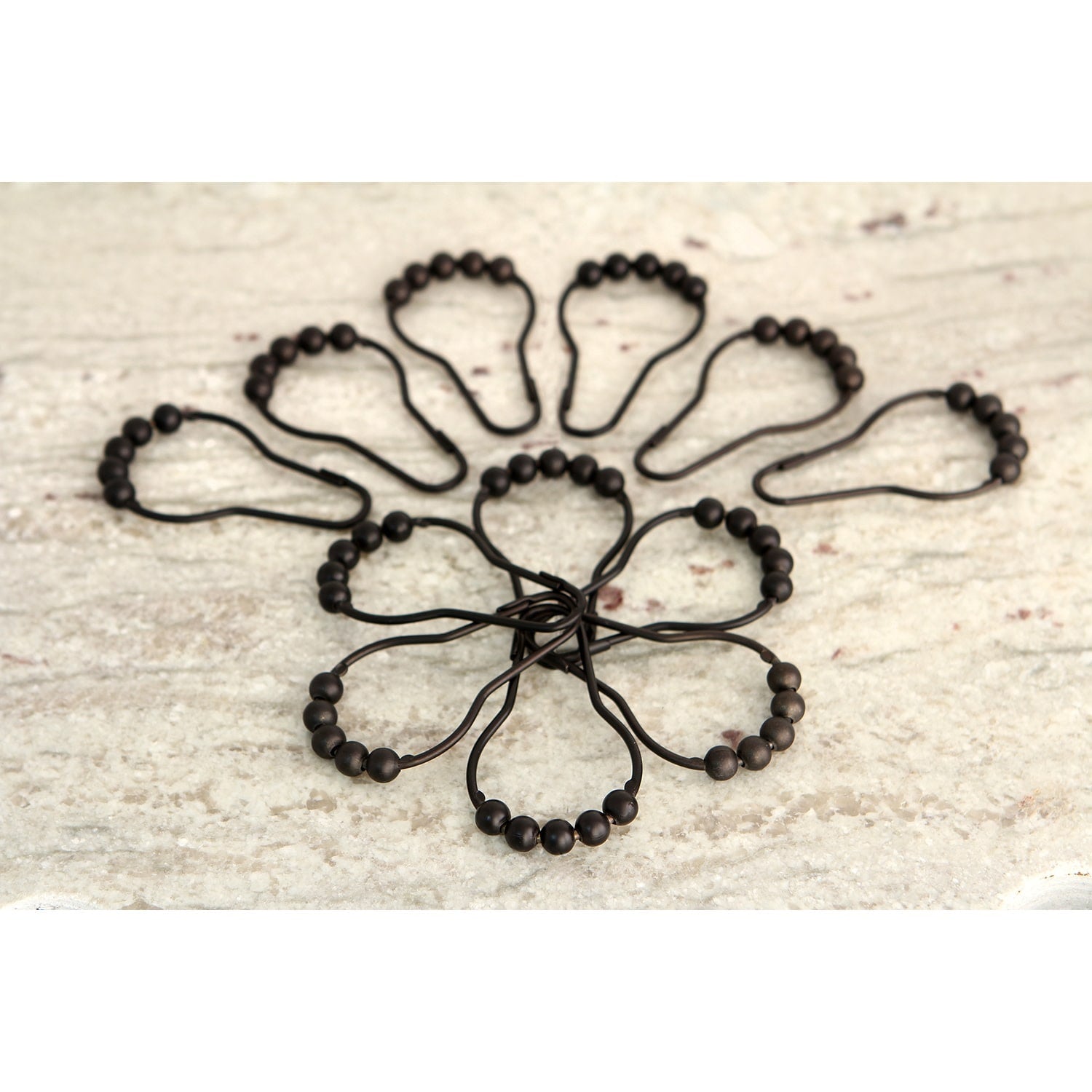 Anneaux de rideau de douche à boule roulante Edenscape (12 pièces/ensemble)