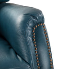 Fauteuil inclinable électrique en cuir véritable Eduardo avec port USB, lot de 2