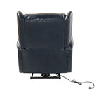Fauteuil inclinable électrique en cuir véritable Eduardo avec port USB, lot de 2