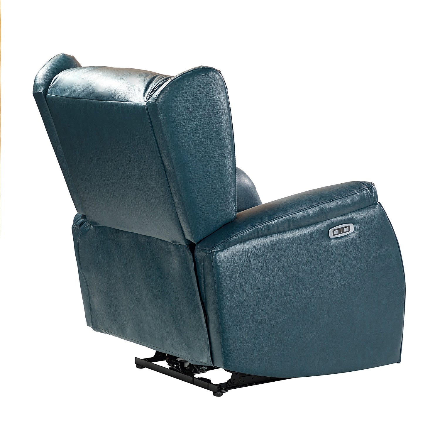 Fauteuil inclinable électrique en cuir véritable Eduardo avec port USB, lot de 2