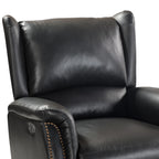 Fauteuil inclinable électrique en cuir véritable Eduardo avec port USB, lot de 2
