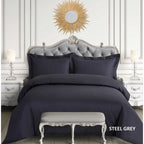 Parure de lit surdimensionnée en satin de coton égyptien 600 fils