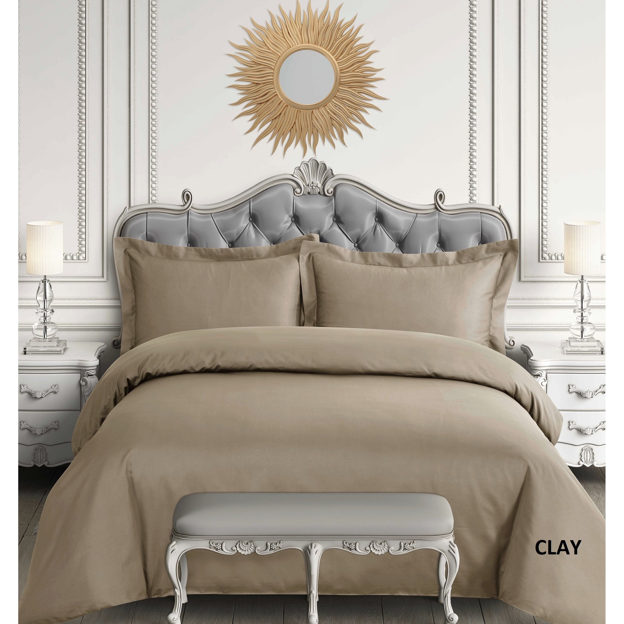 Parure de lit surdimensionnée en satin de coton égyptien 600 fils