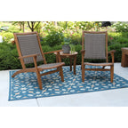 Ensemble de 3 chaises longues en osier d'eucalyptus Eilaf avec table d'appoint ronde