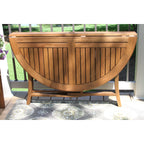 Table à manger pliante et chaises empilables Eilaf 5 pièces en eucalyptus