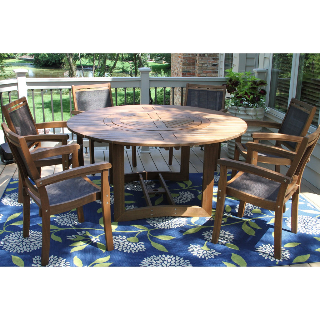 Ensemble de 7 plateaux tournants Eilaf avec chaises empilables