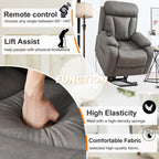 Fauteuil inclinable électrique adapté aux personnes âgées avec télécommande, siège spacieux, poche latérale et angles réglables