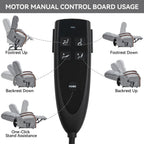 Fauteuil inclinable électrique en chenille avec deux moteurs, positions d'inclinaison infinies, chauffage et massage 8 points, accoudoirs en bois massif