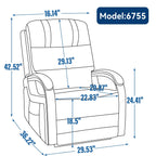 Fauteuil inclinable électrique en chenille avec deux moteurs, positions d'inclinaison infinies, chauffage et massage 8 points, accoudoirs en bois massif