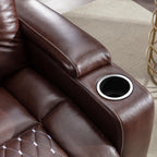 Canapé inclinable simple rembourré pour home cinéma électrique avec rangement dissimulé pour les accoudoirs