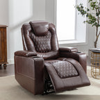 Canapé inclinable simple rembourré pour home cinéma électrique avec rangement dissimulé pour les accoudoirs