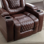 Canapé inclinable simple rembourré pour home cinéma électrique avec rangement dissimulé pour les accoudoirs