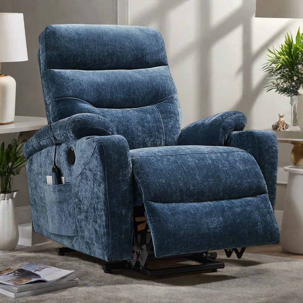 Fauteuil releveur électrique avec massage et chaleur, vibration à 8 points, support de 350 lb, inclinable à 165°