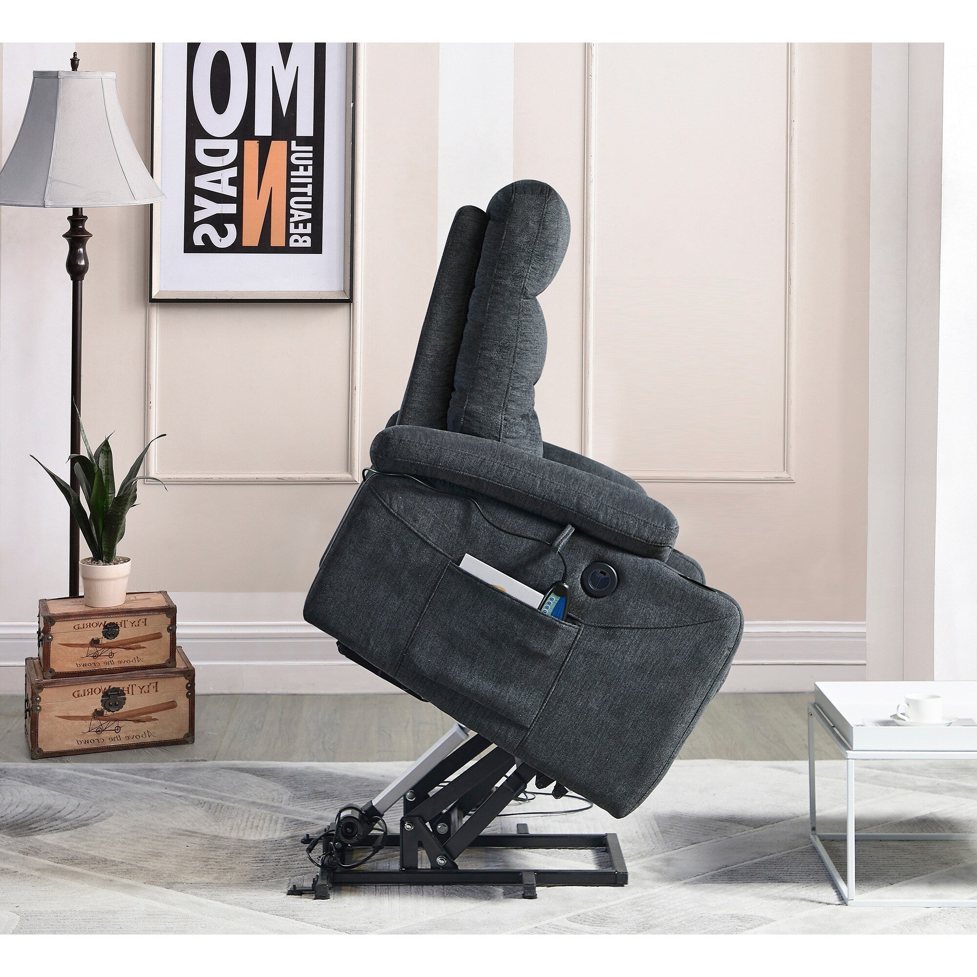 Fauteuil inclinable de massage électrique avec chauffage lombaire, 350 lb et inclinaison de 45° à 165°