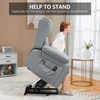 Fauteuil inclinable électrique en cuir synthétique avec massage par vibration et chaleur, inclinaison à 135°, poches latérales pour personnes âgées