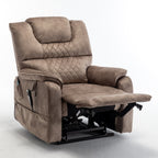 Fauteuil inclinable électrique pour personnes âgées avec inclinaison complète à 180°, moteur OKIN, siège large et poches latérales