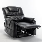 Fauteuil inclinable électrique pour personnes âgées avec inclinaison complète à 180°, moteur OKIN, siège large et poches latérales