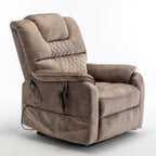 Fauteuil inclinable électrique pour personnes âgées avec inclinaison complète à 180°, moteur OKIN, siège large et poches latérales