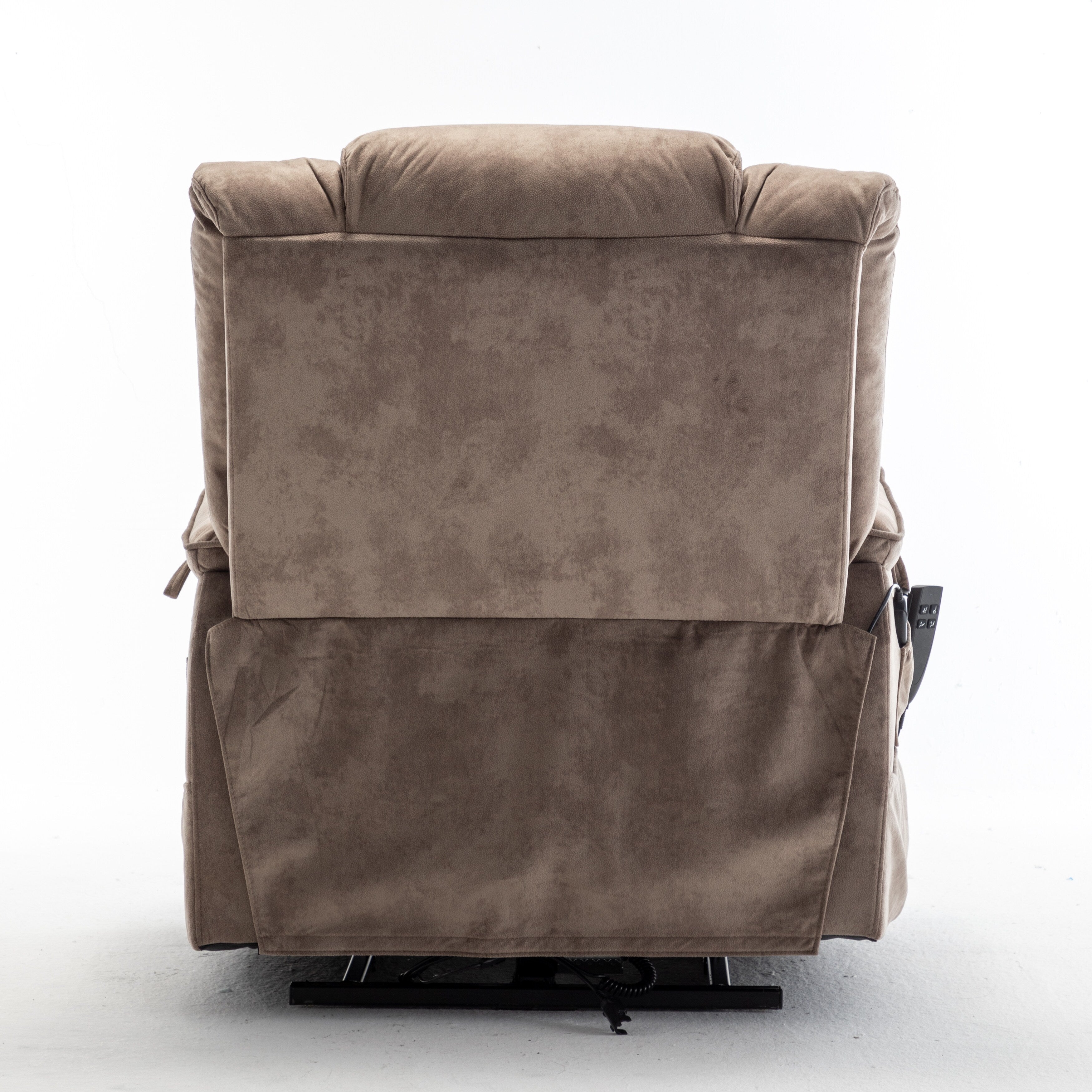 Fauteuil inclinable électrique pour personnes âgées avec inclinaison complète à 180°, moteur OKIN, siège large et poches latérales