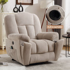 Fauteuil inclinable électrique pour personnes âgées avec chauffage, massage, port USB, poches latérales et tissu résistant