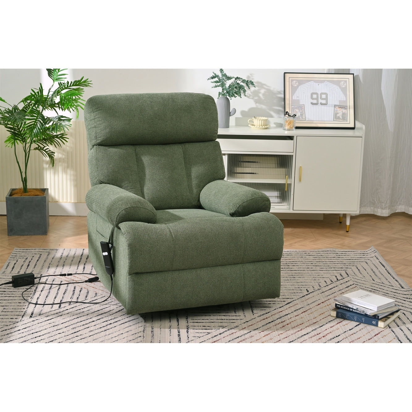 Fauteuil inclinable électrique pour personnes âgées avec télécommande, poche latérale, support ergonomique et siège spacieux