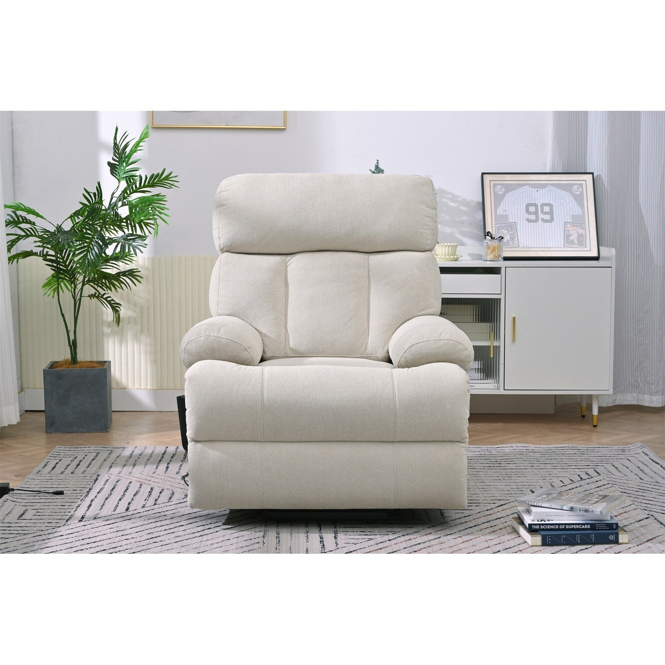 Fauteuil inclinable électrique pour personnes âgées avec télécommande, poche latérale, support ergonomique et siège spacieux